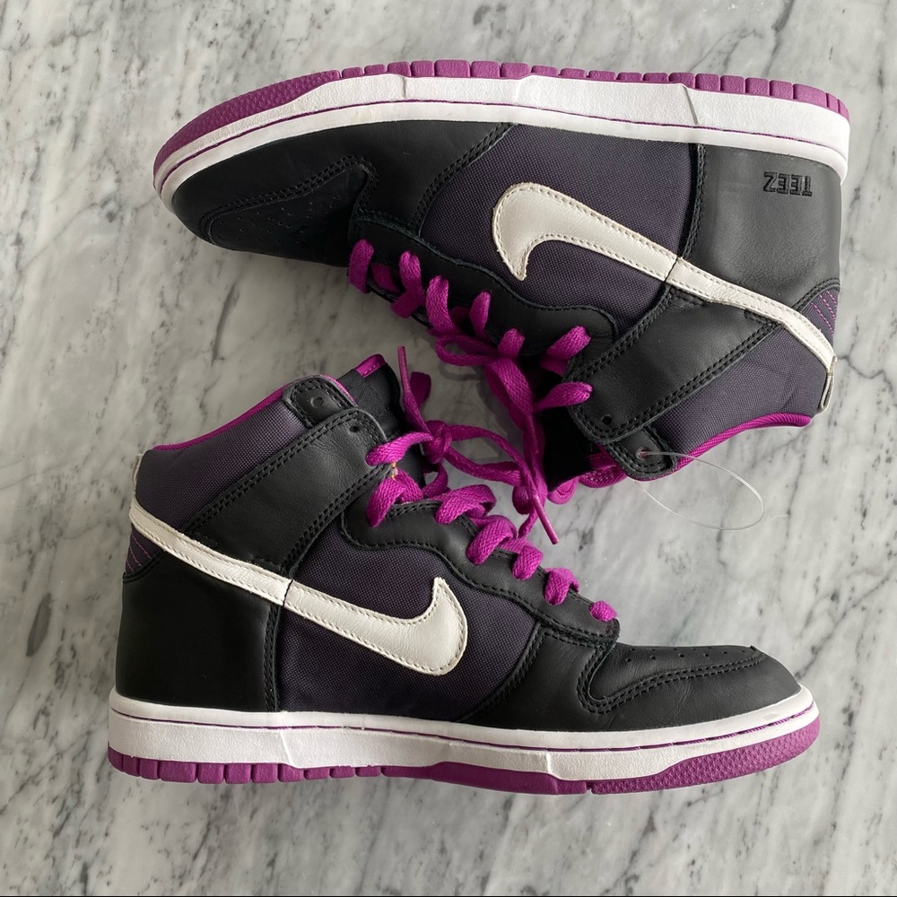 Nike ID Black + Purple Hightop Sneakers, Size 8.5W